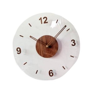 Magideal - Reloj De Pared Decorativo Para Decoración Del Hogar, Diámetro De 11,81 Pulgadas, Decoración Colgante Para Sala De Estar, Oficina, Dormitorio, Cocina Número 4 Marrón