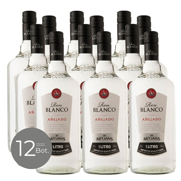 Pack x 12 Ron Blanco Añejado Mitjans 1000 cc