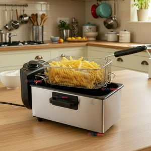 Raf - Freidora De Aceite 3L Eléctrica 2000W De Potencia Acero Inoxidable