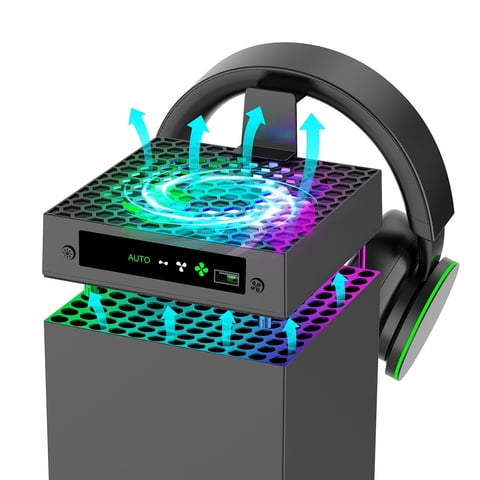 Ventilador De Enfriamiento Aaronmei Xbox Series X Rgb Negro