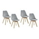 thumbnail image 1 of Pack 4 Sillas De Comedor Tulip Tapizado Terciopelo O Felpa Con Base Madera - Gris, 1 of 3