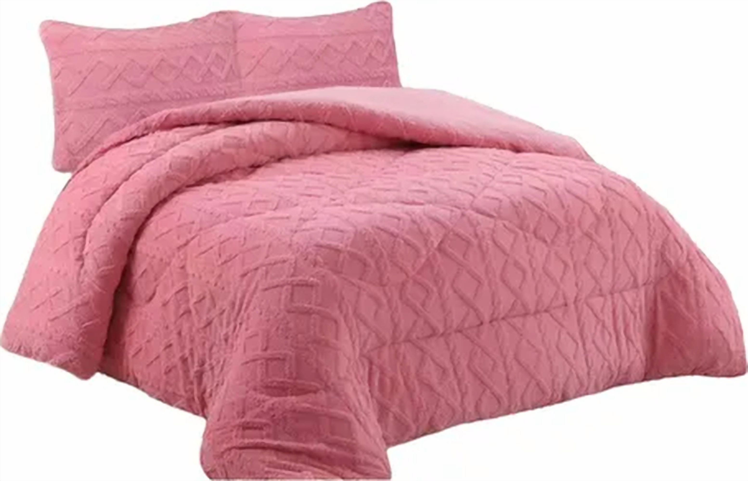 Genérico - Cubrecama Chiporro Trenzado 2 Plazas + Fundas