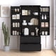 thumbnail image 3 of 72" Modern Fluted Kitchen Pantry Cabinet with 2 Large Drawers & 8-Door Spice Rack, Freestanding Storage Organizer for Bathroom, Dining Room, Office, Entryway, Black, 3 of 3