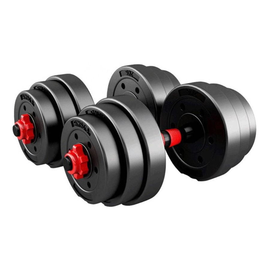 Click Ventas - Set Mancuernas Y Barra Unibles 15kg Ajustables