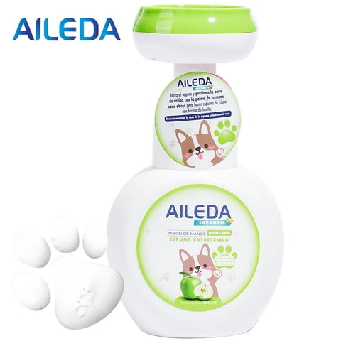 Aileda - Jabón Espuma Infantil (Huella) 300 Ml Aroma De Manzana