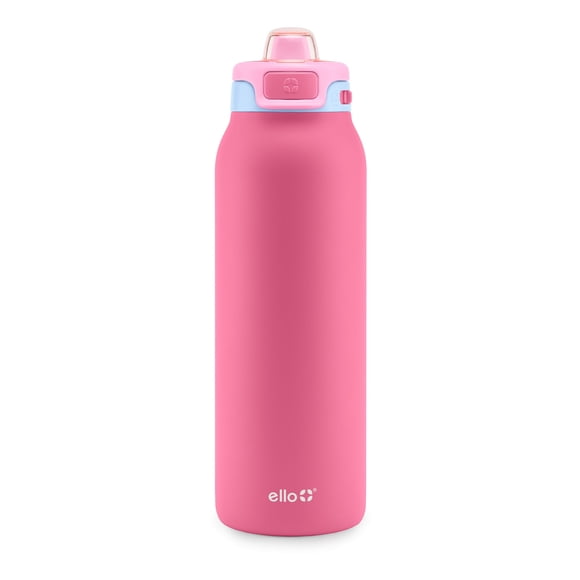 Botella de agua Ello Pop & Fill de acero inoxidable, 946 ml, color cereza
