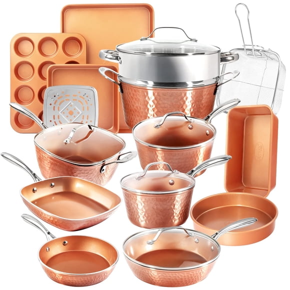 Juego De Utensilios De Cocina Hammered Copper 20 Piezas