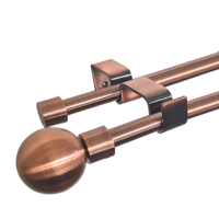 Metalhsa - Set Barras Para Cortina Doble 16/19 Mm Extensible De 170-320 Cm Cobre Bola