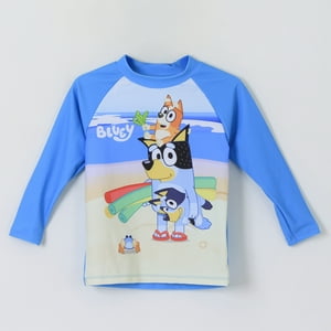 Polera Uv Niño Turquesa Playa Bluey