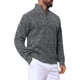 thumbnail image 4 of INSPIRE CHIC Suéter de Hombre con Cremallera Cuarto Manga Larga Cuello Simulado Pullover Suéteres L Gris Oscuro, 4 of 6