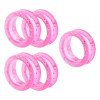 Magideal - 5 Uds Tijeras De Silicona Anillos De , Anillos Protectores, Inserciones De Empuñaduras Suaves Para Tijeras De Mascotas, Aseo, Corte De Cabellero, , Rosado