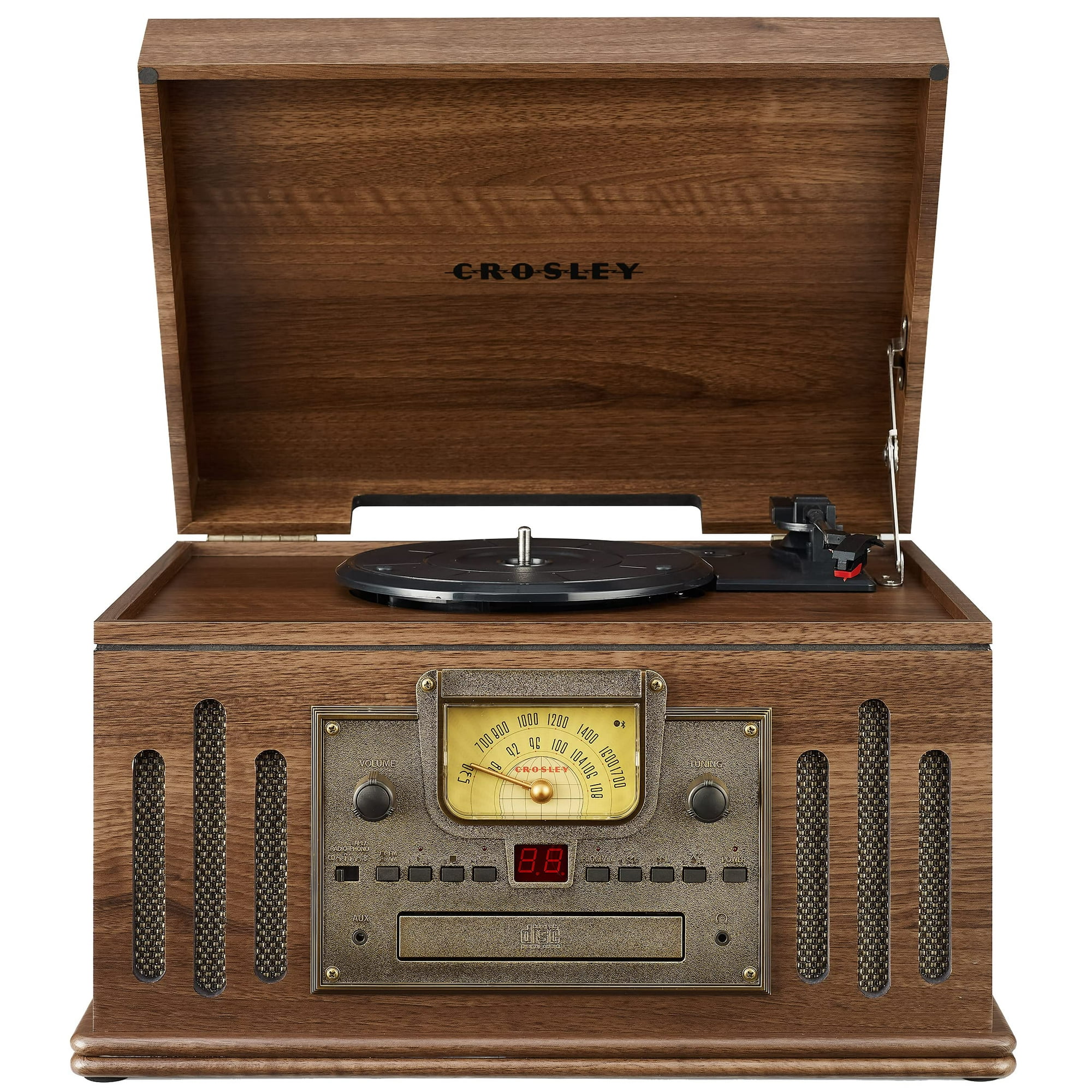 Tocadiscos Crosley Cr704b-wa Musician De 3 Velocidades Con Bluetooth En Nogal