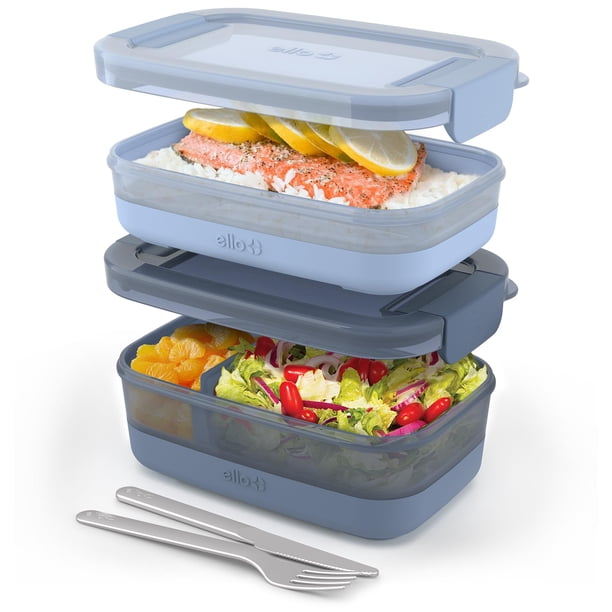 Recipiente de almacenamiento de alimentos Ello Lunch Stack, paquete de 2 unidades, sin BPA