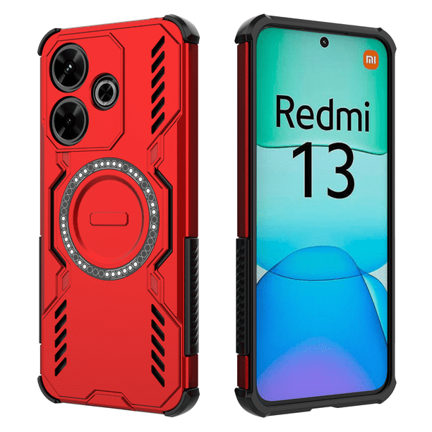 Funda FOXDOCK para Xiaomi Redmi 13 4G , magnética, resistente a golpes, con soporte, unisex, carga inalámbrica