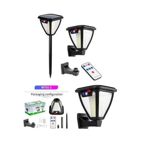 Genérico - Luz Lampara Solar Foco Led Estaca Y Pared Control Y Sensor Movimiento