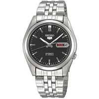 Reloj Seiko De Vestir Automático 5 Automático Snk361K Negro Acero Inoxidable Para Hombre