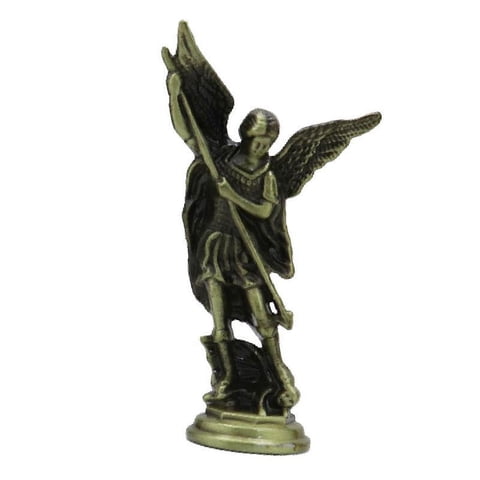 Bothyi - Estatua De Metal De San Miguel Del Santo Ángel Para La Entrada, Escritorio, Sala De Estar, Bronce