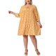thumbnail image 2 of Agnes Orinda Vestido de Verano Talla Grande para Mujeres Escuelas Universidades con Cordón Cuello en V Babydoll Midi Flowy Vestidos Sundress 4X Naranja, 2 of 6