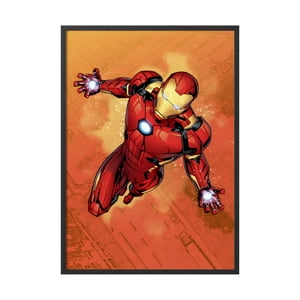 Creango - Cuadro Poster Enmarcado Iron Man Marvel Superheroe Decorativo