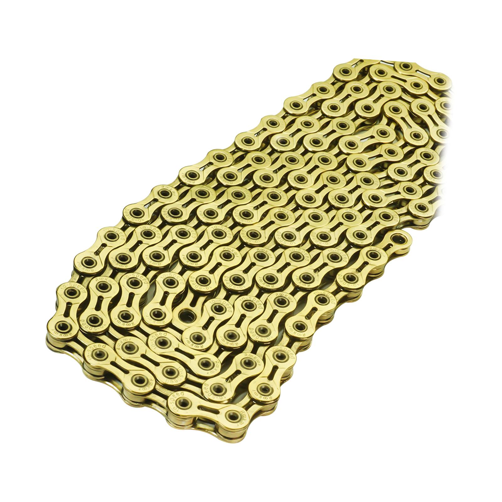 Magideal - Cadena De Bicicleta De 11 Velocidades 116 Eslabones Mantenimiento Práctico Profesional, Bicicleta De Montaña Cadena De Bicicleta De Repuesto Portátil Oro