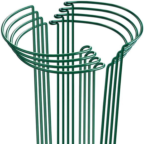 Estacas de soporte para plantas HiGift 25 x 40 cm, metal, 8 unidades, verde