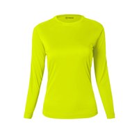 Snix - Polera Femenina Dry Fit Manga Larga-Amarillo Fluor Talla L