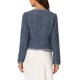 thumbnail image 3 of INSPIRE CHIC Blazer corto de oficina abierto de tweed a cuadros para mujer 3XL azul oscuro, 3 of 6
