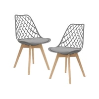 Habita2 Chile - Pack 2 Silla Tulip Acolchada Mesh Gris