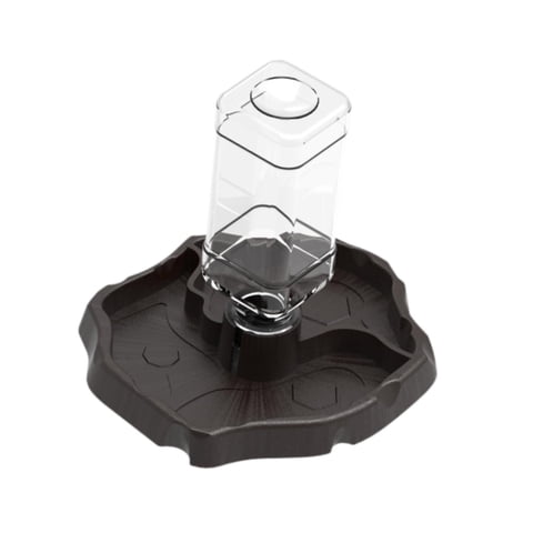Ioensy - Bebedero Para Reptiles, Comedero Y Bebedero Automático Para Tortugas, Color Café Oscuro