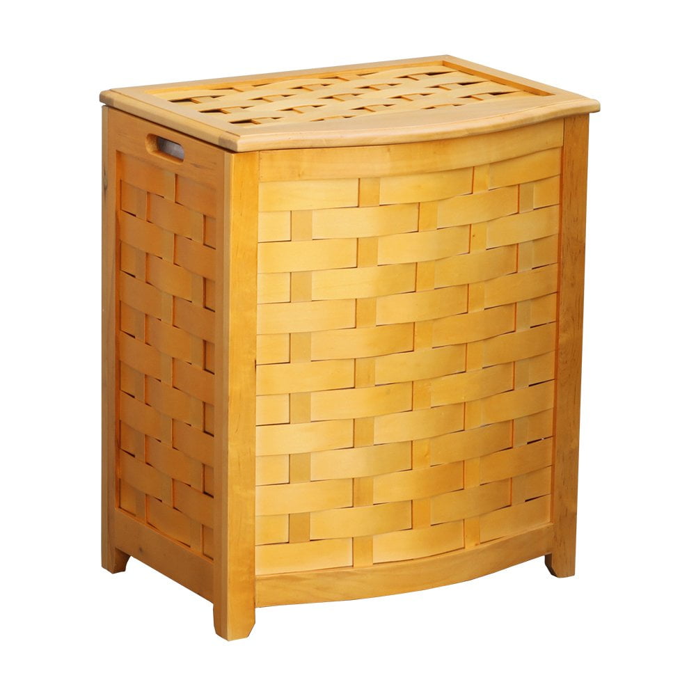 Cesto De Madera Para Lavandería Oceanstar Bhv0100n, Chapado En La Parte Delantera Arqueada