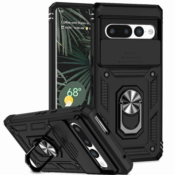 Funda Resistente Anillo Soporte Google Pixel 7 Pro Privacidad Cámara Montaje Magnético Negro