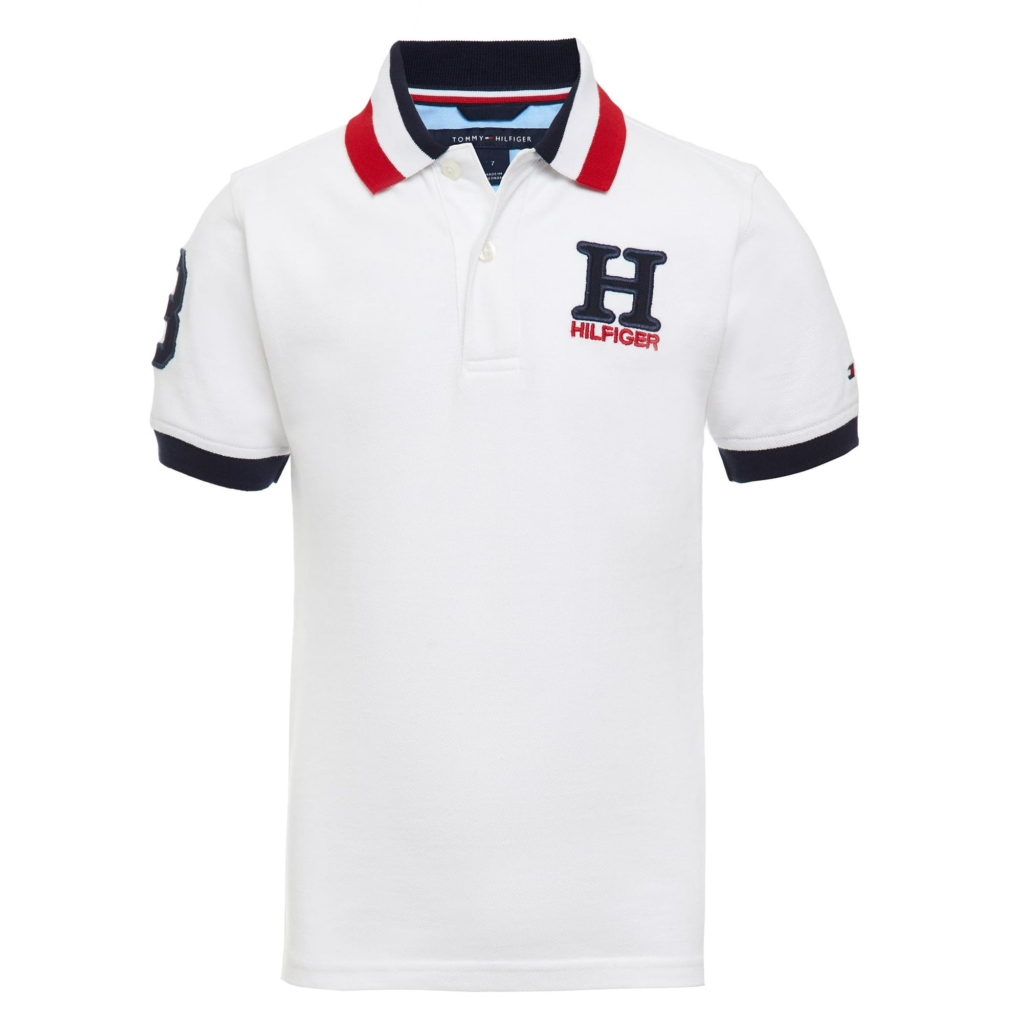Polo Tommy Hilfiger Para Niños, Elástico, Color Blanco Hiedra, Talla 4