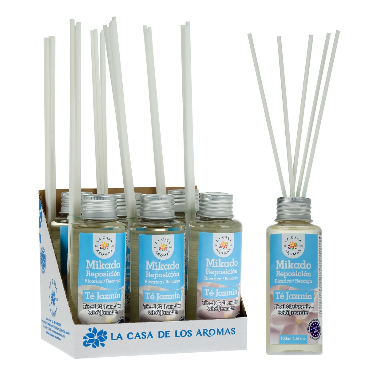 La Casa De Los Aromas - Pack De 6 Ambientador Mikado Té Jazmín 100Ml