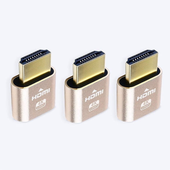 Adaptador HDMI Dummy DTECH 4K (Pack de 3) Emulador de Pantalla