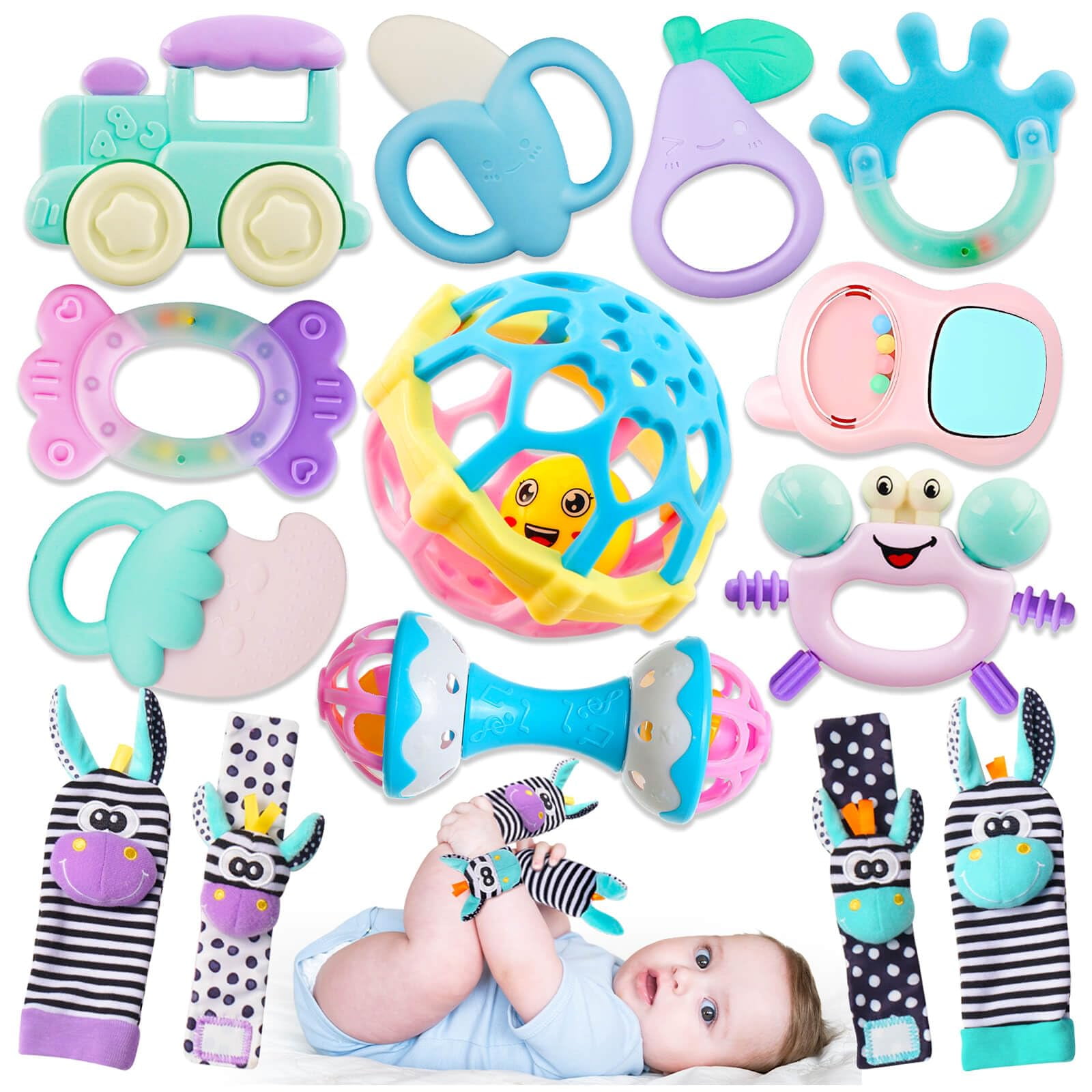 Juego De Juguetes Para Bebés Jkhepl, Sonajeros, Juguetes Para La Dentición De 0 A 12 Meses