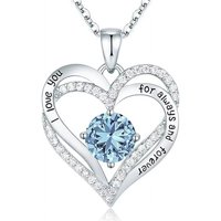 Collar Heshpaws Love Pendant 925 Sterling Silver Con Birthstone Zirconia Y Caja De Regalo