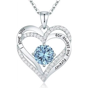 Collar Heshpaws Love Pendant 925 Sterling Silver Con Birthstone Zirconia Y Caja De Regalo