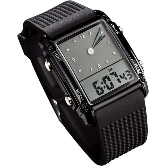 Reloj Deportivo FANMIS Pulsera Dial Rectangular 7 Colores LED