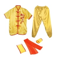 Ioensy - Traje Tradicional Chino De Wushu Para Adultos, Niños, Mujeres, Niños Y Niñas, Amarillo 150