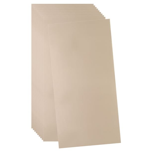 Uxcell 10 piezas de paneles de pared autoadhesivos 23.6" x 11.8" Sensación de piel Papel tapiz de ladrillo (19.4 pies cuadrados / 1.8 metros cuadrados de cobertura) Azulejos adhesivos, beige claro