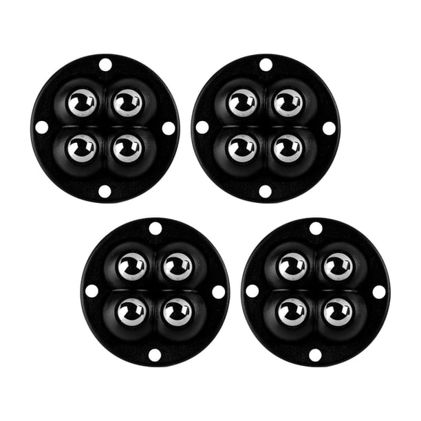 4 Uds Mini Rodillo De Ricino Pasta De Rotación De 360 Grados Para Caja De Almacenamiento De Muebles Cuentas De Acero Negro