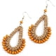 thumbnail image 2 of Pendientes colgantes de ratán tejido con cuentas de madera de colores llamativos y gotas de agua para mujeres y niñas (amarillo), 2 of 3