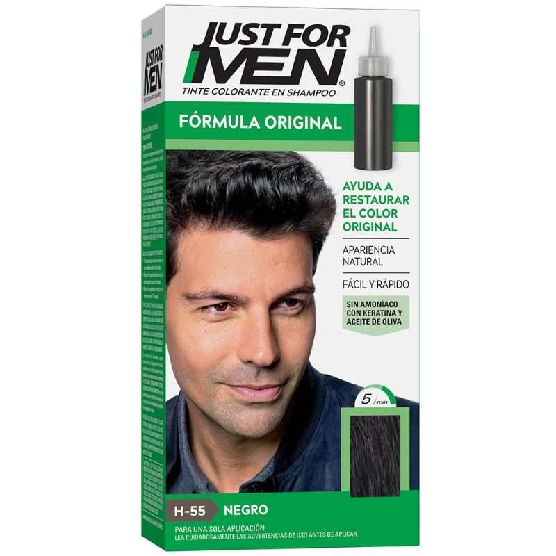 Tinte Colorante En Shampoo C -55 Negro Caja 1 Un Just For Men