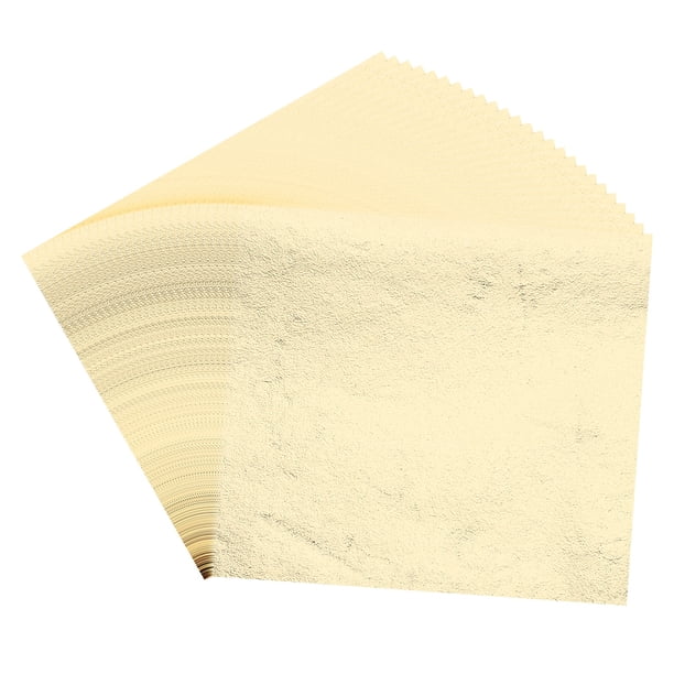 Hojas de Oro Uxcell para Arte, Hojas de Papel Metálico de Oro para Manualidades de Bricolaje Resina Muebles Uñas Pintura Plata Champán
