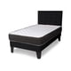 thumbnail image 1 of Cama 1 plaza completa Base americana + colchón de resortes + respaldo botones negro, 1 of 2