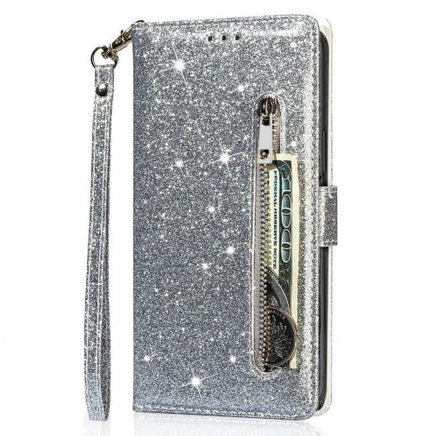 Funda para FOXDOCK Elegante funda Google Pixel 7 Pro Glitter con cremallera-Ideal para el uso diario