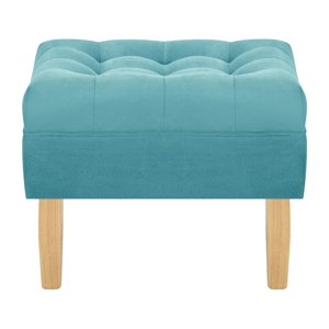 Bodevir - Pouf Wood 1C Felpa 05 Turquesa