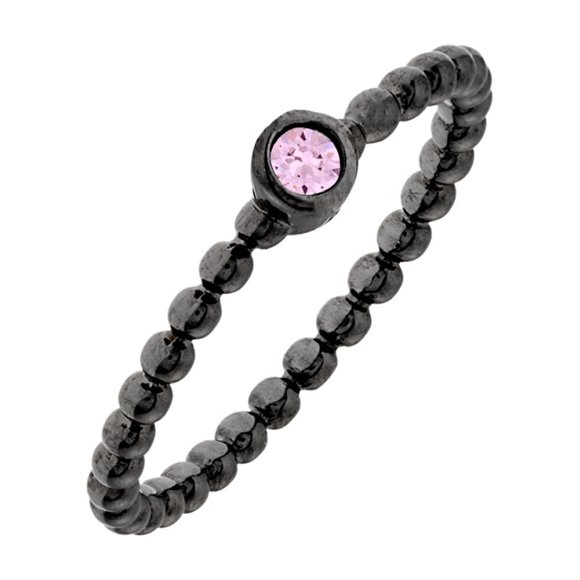 Anillo Elegant Confetti Venice 8 negro/rosa 2 mm