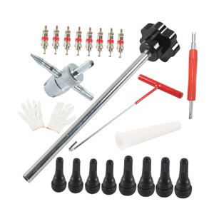 Magideal - Kit De Herramientas De Cambio Rápido Para Válvula De Neumático, Extractor De Vástago De Válvula, Herramienta De Extracción, Reemplazo Para Negro 22 Piezas