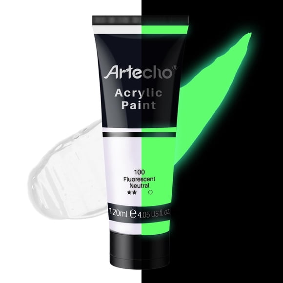 Pintura Artecho Neon Neutral que brilla en la oscuridad, tubos de 120 ml